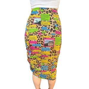 OTTOD'AME Cheetah Pop Art Y2K 2000s Rouched Skirt Animal Print Sexy XS SMALL S
